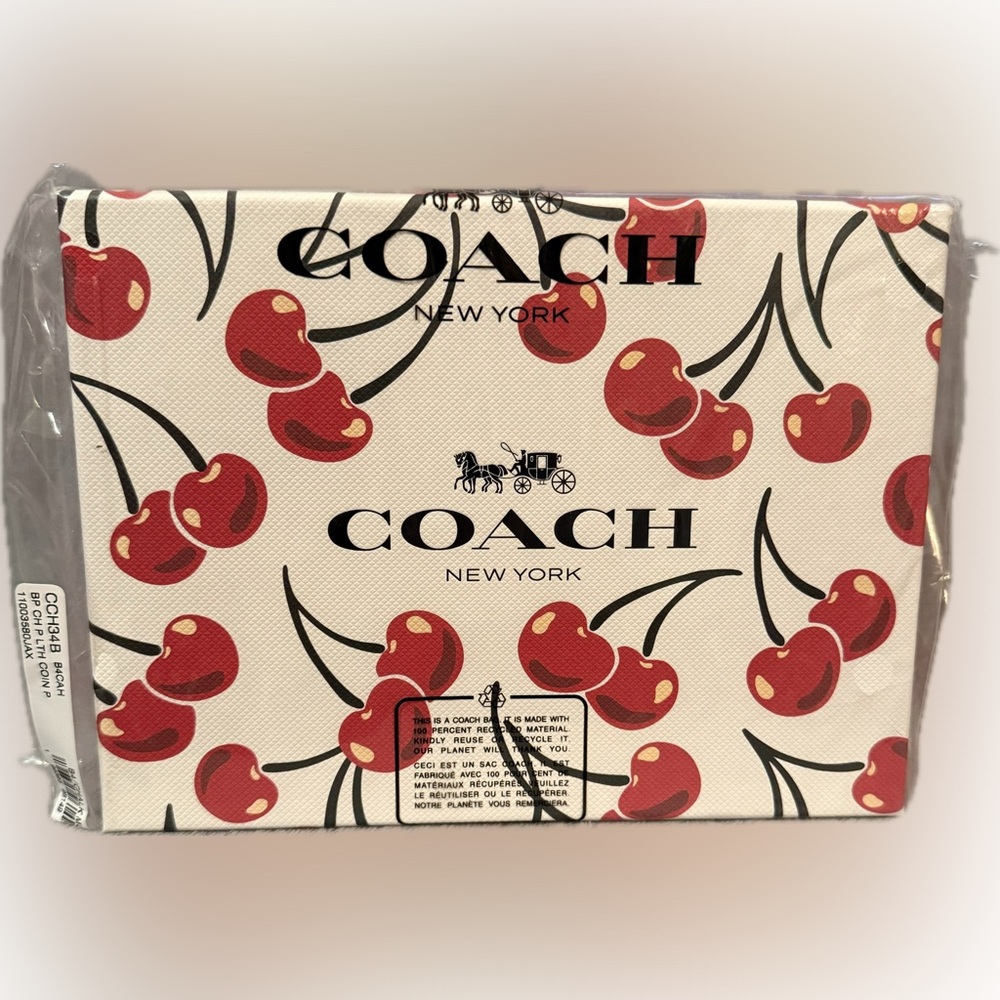 Coach Cherry Print Heart Cosmetic Case - Picture 11 of 11